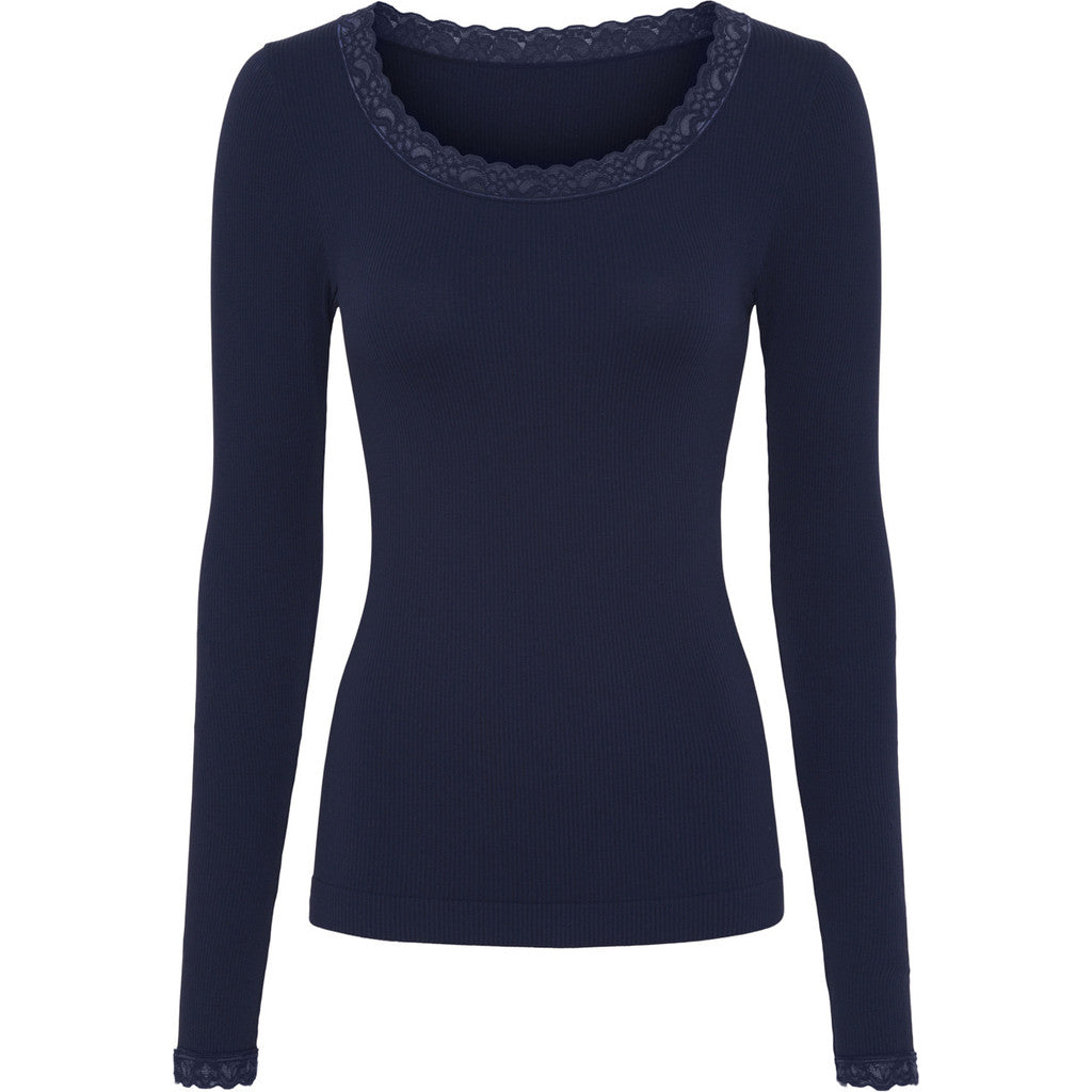 Tim & Simonsen Frida top met lange mouw en kant | Microfiber