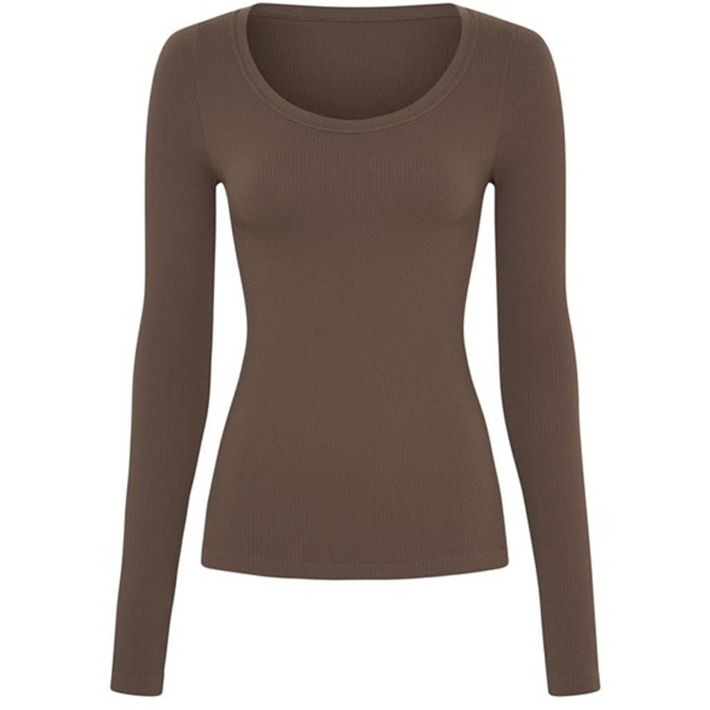 Tim & Simonsen Linea rib top met lange mouw | microfiber