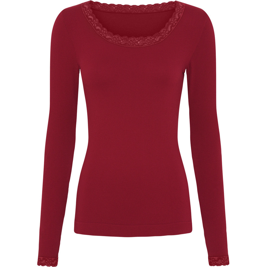 Tim & Simonsen Frida top met lange mouw en kant | Microfiber