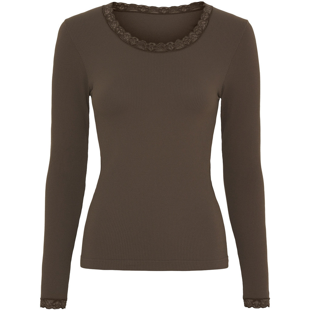 Tim & Simonsen Frida top met lange mouw en kant | Microfiber