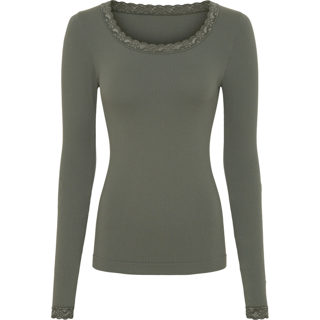 Tim & Simonsen Frida top met lange mouw en kant | Microfiber