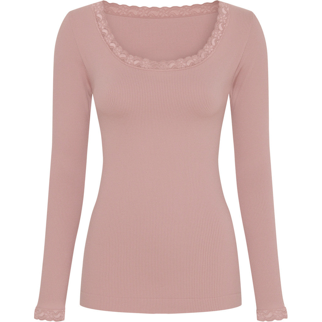 Tim & Simonsen Frida top met lange mouw en kant | Microfiber