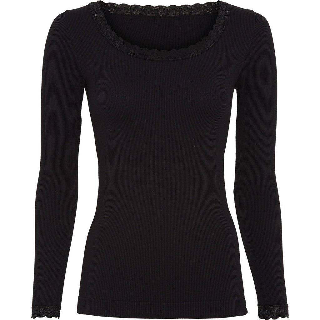 Tim & Simonsen Frida top met lange mouw en kant | Microfiber