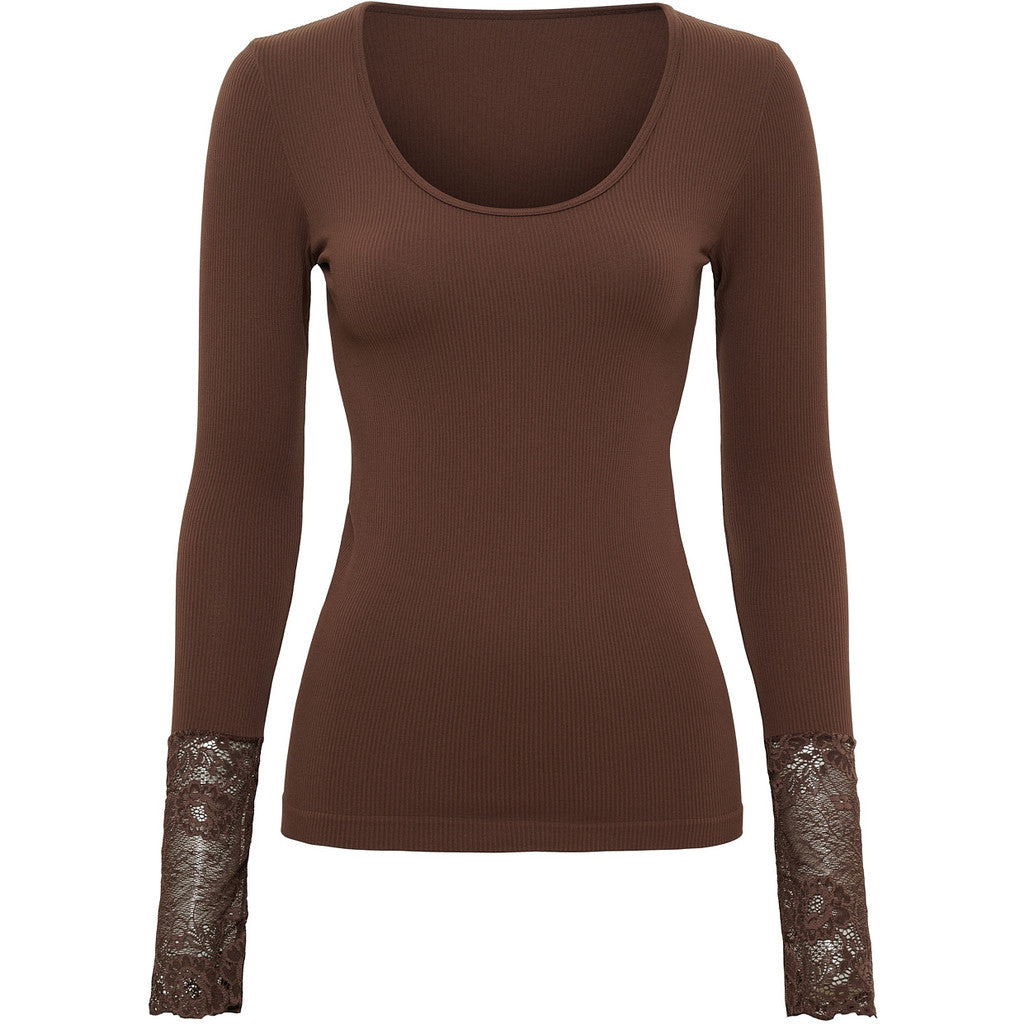 Tim & Simonsen Mary-blouse-Costina-rib-kant LS | Microfiber