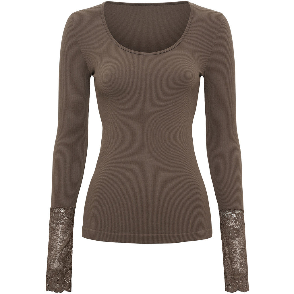 Tim & Simonsen Mary-blouse-Costina-rib-kant LS | Microfiber