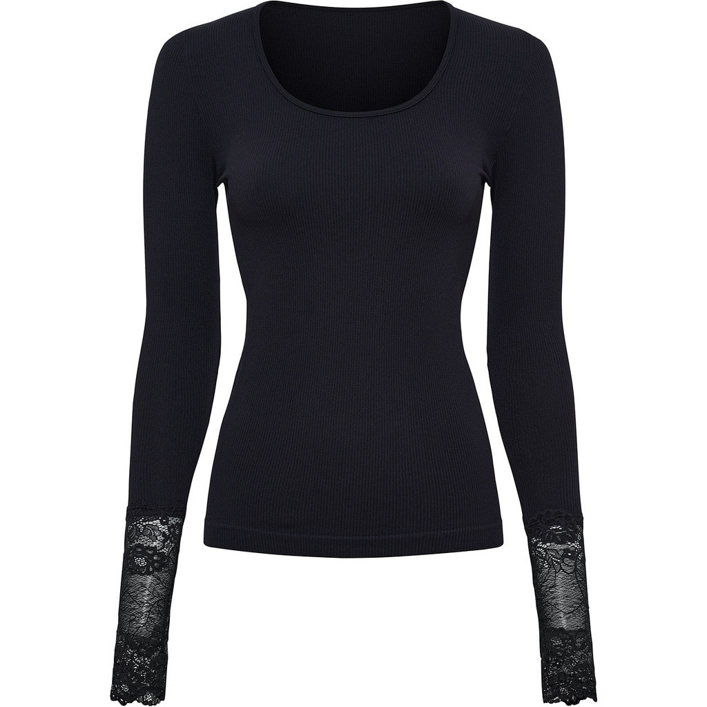 Tim & Simonsen Mary-blouse-Costina-rib-kant LS | Microfiber